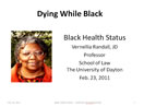 Dying While Black Title Slide